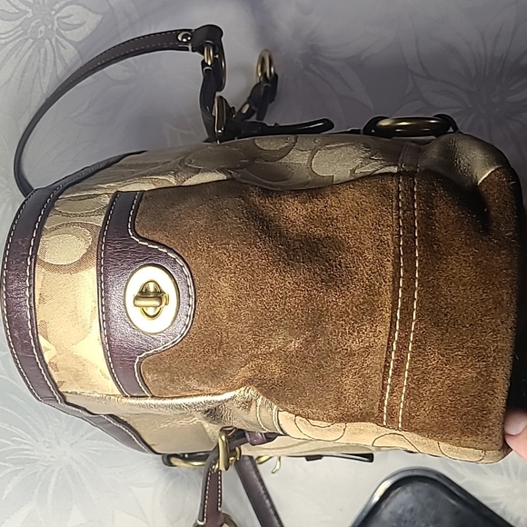 Coach Patchwork Patent Suede Signature C Jacquard Shopper Tote # F06Q-10388 - Picture 12 of 16